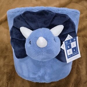 🆕️ 🦕 Max Studio, 14 Inch, Blue Triceratops Storage/Hamper Basket